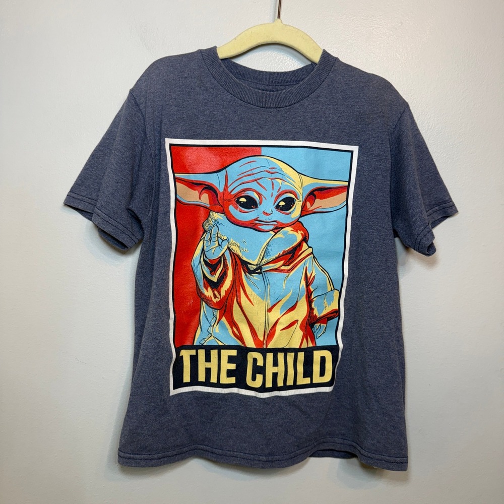 Star Wars The Child Graphic Tee Kids Size Small 6/7 Heather Blue Mad Engine